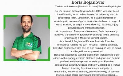 Fitness Institute Trainer & Assessor – Boris Bojanovic