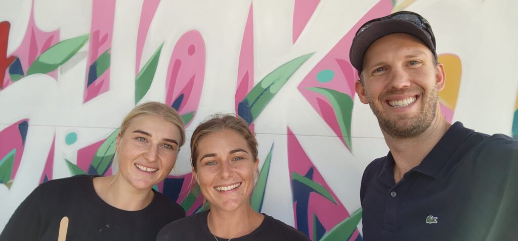 Rubi and Jessie Brittain with Philip Sherriff
